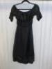 Black Sapote Mayfair Ladies Black Ruched Waist Bardot Midi Dress. Size S. RRP £355. - 2