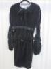 Black Sapote Mayfair Ladies Black Crushed Velvet Cowl Neck Long Sleeve Dress. Size M. RRP £535. - 2