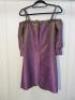Black Sapote Mayfair Ladies Designer Bardot Cold Shoulder Dress in a Purple/Gold Lurex Material. Size M. RRP &pound;515.00. - 2