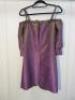 Black Sapote Mayfair Ladies Designer Bardot Cold Shoulder Dress in a Purple/Gold Lurex Material. Size M. RRP £515.00. - 2