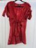 Black Sapote Mayfair Ladies Red Glitter Velour Mini Dress with Tie Waist. Size S. RRP £475.