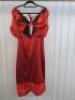 Black Sapote Mayfair Ladies Red Satin Bardot Tie Front Keyhole Evening Dress. Size S RRP £630. - 2