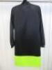 Black Sapote Mayfair Ladies Black Long Sleeve Midi Dress with Zip Front and Neon Yellow Detail. Size S. RRP £295. - 2