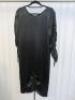 Black Sapote Mayfair Ladies Black Ruched Sleeve Midi Dress with Ruched Detail to Front. Size M. RRP £325. - 2