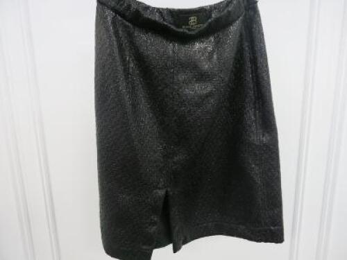 Black Sapote Mayfair Ladies Black Glitter Zip Waist Knee Length Skirt. Size M. RRP £252.