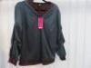 Black Sapote Mayfair Ladies Hooded V Neck Green/Red Patterned Top. Size S. RRP £275.