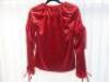 Black Sapote Mayfair Ladies Red Tie Front Velour Long Sleeve Top. Size S. RRP &pound;371. - 3