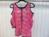 Black Sapote Mayfair Ladies Pink Embroidered Cold Shoulder Top with Black Trim. Size S. RRP &pound;235. - 2