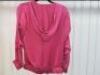 Black Sapote Mayfair Ladies Pink Satin Hooded Top with Ruched Sleeves & Elasticated Waistband. Size S. - 4