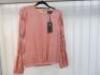 Black Sapote Mayfair Ladies Rose Gold Long Sleeve Elasticated Waist Top. Size S. RRP &pound;233.