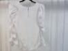Black Sapote Mayfair Ladies White V Neck Ruched Sleeve Top. Size S. RRP &pound;271. - 3