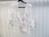 Black Sapote Mayfair Ladies White Ruched Detailed Top. Size S. RRP &pound;475.