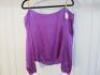 Black Sapote Mayfair Ladies Purple Satin Bardot Top with Chain Detail Straps. Size S. - 2