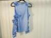 Black Sapote Mayfair Ladies Blue Satin cold Shoulder Ruffle Sleeved Top. Size S. RRP &pound;265. - 3