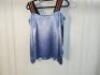Black Sapote Mayfair Ladies Blue Satin Bardot Top with Belt Detail Straps. Size M. RRP &pound;290.