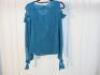 Black Sapote Mayfair Ladies Teal Lurex Top with Tie Detail to Front & Sleeves. Size S. RRP &pound;290. - 3