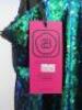 Black Sapote Mayfair Ladies Blue/Green Sequin Racer Back Vest Top. Size S. RRP &pound;240. - 3