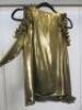 Black Sapote Mayfair Ladies Gold Ruffle Detail Cold Shoulder Long Sleeve Top. Size M. - 2