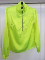 Black Sapote Mayfair Ladies Neon Yellow Long Sleeve Zip Front Top. Size S.