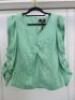 Black Sapote Mayfair Ladies Mint Green Crepe V Neck Ruffle Sleeve Top. Size S. RRP &pound;271.
