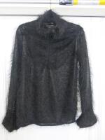 Black Sapote Mayfair Ladies Black Mohair Zip Detail Long Sleeve Top. Size M. RRP £233.