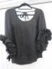 Black Sapote Mayfair Ladies Black Crepe Scoop Neck Ruffle Sleeve Top. Size S. RRP &pound;260.