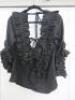 Black Sapote Mayfair Ladies Black Ruched Detailed Top. Size S. RRP &pound;475.