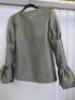 Black Sapote Mayfair Ladies Gold Glitter Collarless Jacket with Puff Sleeves & Front Zip. Size S. - 2