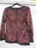 Black Sapote Mayfair Ladies Dark Red/Black V Neck Textured Jumper with Black Trim. Size S. RRP &pound;265. - 3