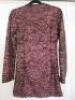 Black Sapote Mayfair Ladies Dark Red/Black Round Neck Textured Coat with Zip Front. Size S. RRP &pound;515. - 2