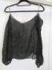 Countess of Frog Designer Ladies Black Spot Bardot Top with Chain Detail Straps. Size S. - 4