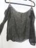 Countess of Frog Designer Ladies Black Spot Bardot Top with Chain Detail Straps. Size S. - 6