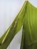 Countess of Frog Designer Ladies Green Satin Bardot Top With Tie Straps & Gold Buckle Detail on the Sleeve. Size S. - 2