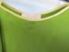Countess of Frog Designer Ladies Green Satin Bardot Top With Tie Straps & Gold Buckle Detail on the Sleeve. Size S. NOTE - Slight Mark to Front of Top. - 2