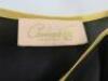 Countess of Frog Designer Ladies Black Satin Bardot Top With Tie Straps & Gold Buckle Detail on the Sleeve. Size S. - 3