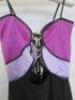 Countess of Frog Designer Ladies Purple/Lilac/Black Panelled Dress with Gold Buckle Detail & Tie Back. Size S. - 2