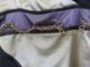 Countess of Frog Designer Ladies Gold/Black/Purple Panelled Dress with Chain Detail to Waist & Straps. Size S. - 3