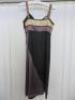 Countess of Frog Designer Ladies Gold/Black/Purple Panelled Dress with Chain Detail to Waist & Straps. Size S. - 5