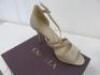 2 Pairs of Ladies Designer High Heeled Shoes in Boxes to Include: Pair of Roland Cartier 381 Daviina Silver Fabric Pearl Trim Open Court Shoe & Pair of Carvela Gold Glitter Occasion Strappy Heel. Both Size Eu39 UK6 - 2