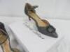 2 Pairs of Ladies Designer High Heeled Shoes in Boxes to Include: Pair of Roland Cartier 381 Daviina Silver Fabric Pearl Trim Open Court Shoe & Pair of Carvela Gold Glitter Occasion Strappy Heel. Both Size Eu39 UK6 - 3