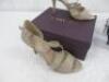 2 Pairs of Ladies Designer High Heeled Shoes in Boxes to Include: Pair of Roland Cartier 381 Daviina Silver Fabric Pearl Trim Open Court Shoe & Pair of Carvela Gold Glitter Occasion Strappy Heel. Both Size Eu39 UK6 - 5