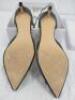 2 Pairs of Ladies Designer High Heeled Shoes in Boxes to Include: Pair of Roland Cartier 381 Daviina Silver Fabric Pearl Trim Open Court Shoe & Pair of Carvela Gold Glitter Occasion Strappy Heel. Both Size Eu39 UK6 - 7