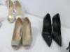 5 x Pairs of Ladies Heeled Shoes to Include: 2 x Bershka Black Point Court Heels Size Eu40, 2 x M&S Gold Strappy Sandals Size UK5 1/2 & 1 x M&S Glitter Peep Toe Shoe Size UK 5 1/2. - 3