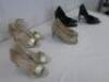 5 x Pairs of Ladies Heeled Shoes to Include: 2 x Bershka Black Point Court Heels Size Eu40, 2 x M&S Gold Strappy Sandals Size UK5 1/2 & 1 x M&S Glitter Peep Toe Shoe Size UK 5 1/2. - 5