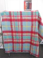 John Hanly & Co Mohair & Wool Multicoloured Throw, Size L170cm x W140cm.