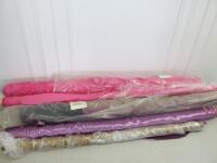 39 x Part Rolls of Tiss et Teint Designer Fabrics to Include: Velvet, Satin, Cotton, Chiffon, Crepe, Nylon, Wool, Etc in Assorted Colours, Patterns & Styles (As Viewed/Pictured).