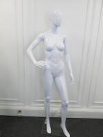 Eve K10 Female Gloss Finish Mannequin on Glass Stand.