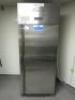 Williams Upright Fridge on Castors, Model HJ1SA R1, S/N 1403/710243. Size H196 x W74 x D83cm.