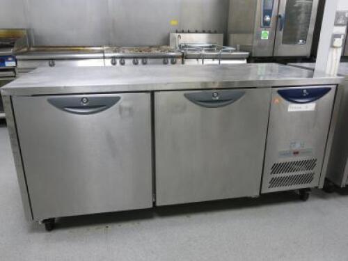 Williams 2 Door Counter Fridge on Castors with Prep Top. Size H85 x W182 x D79cm. NOTE: requires new castors