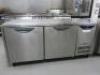 Williams 2 Door Counter Fridge on Castors with Prep Top. Size H85 x W182 x D79cm. NOTE: requires new castors